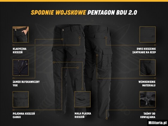 Spodnie wojskowe Pentagon BDU 2.0